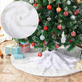 Fusta covor blanita alba pentru brad de craciun diametru 120 cm pufoasa aspect zapada